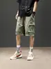Verão 2025 Novo Shorts Cargo Masculino Multibolsos Moderno Ins Solto Reto Casual Esportivo