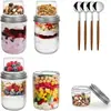 Amazon Frasco de Vidrio Transparente Taza para Avena Taza de Desayuno Sellado Nocturno Ensalada Yogur Separación Húmeda y Seca Para Llevar