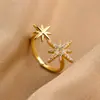 Moda Japonesa y Coreana Anillo Estrella Bamang para Mujer Tendencia ins Diseño de Nicho Anillo Abierto para Dedo Índice Personalidad de Celebridad de Internet Anillo de Arroz