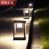 Lámpara de césped led impermeable para exteriores con enchufe de tierra lámpara de jardín lámpara de paisaje de jardín de villa parque lámpara de césped cuadrada de aluminio