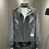 Jaqueta de Moda Casual Masculina Novo Estilo Temperamento Gola Alta Jaqueta de Negócios Cor Sólida Tendência Versátil Primavera Juventude
