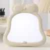 Espejo de Maquillaje de Escritorio con Lazo Estilo Ins Espejo de Tocador de Escritorio de Alta Definición Dormitorio de Estudiante Lindo Espejo Plegable Portátil