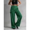 Pantalones Casuales de Diseño Irregular Estilo Nuevo Europeo y Americano Transfronterizos Pantalones de Pierna Ancha para Tiktok Pantalones de Mujer de Color Sólido Sueltos de Imitación