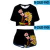 Traje de camiseta ombliguera Amazon transfronterizo para mujer Siete Ropa periférica de animación Camiseta de manga corta con pantalones cortos