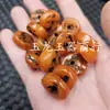 Aceite de pollo artificial cera de abeja amarilla cuentas de ábaco cuentas sueltas cera de abeja naranja vieja con hebilla de jade pulsera collar cuentas para joyería