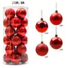 Bolas de Navidad de 3-8 cm Mate Galvanizadas Perladas con Purpurina Bolas Engrosadas Paquete de 24 Tubo Accesorios Navideños Decoración de Ambiente Adornos Colgantes