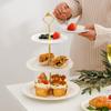 Prato de Cerâmica Estilo Europeu Multicamadas com Fio Casamento Aniversário Frutas Lanches Bolo Suporte Criativo Chá da Tarde Prato de Três Camadas Prato de Doces