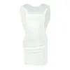 Estilo europeo y americano Amazon nuevo vestido bodycon elegante simple de color liso para mujer cuello redondo sin mangas ajuste ceñido corto moderno