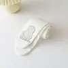 Medias Gruesas de Otoño e Invierno para Niños con Rayas Verticales, Felpa Fina, Color Sólido, Antideslizantes, Leggings para Niñas para Ropa Exterior, Blanco