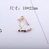 Accesorios de joyería coreana para hacer uno mismo: colgante pequeño de aleación con forma de gota de aceite de oro K, poni y zorro.