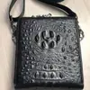 Nova Bolsa para Celular de Couro Genuíno Masculina Moda Tendência Ombro Transversal Simples Couro de Vaca Mini Bolsa Masculina