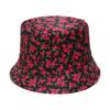 Sombrero de Sol de Moda Estilo Japonés Estilo Coreano Sombrero de Sol con Estampado Floral Pequeño de Flores Hojas Sombrero de Pescador para Mujer Transfronterizo