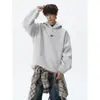 Sudadera con capucha de bloque de color para hombre, peso pesado, lavado a la arena, bordado vintage, nueva colección Otoño/Invierno 2026, chaqueta de tacto de alta gama, moderna