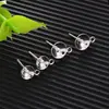 Accesorios de Plata de Ley S925 Soportes para Perlas Agujas para Pendientes con Clavos Colgantes para Orejas Soportes para Cuentas Tazón para Manualidades Agujas Vacías Agujas de Cabeza Cóncava Venta al por Mayor