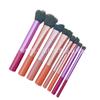 Juego de 8 brochas de maquillaje de tubo largo de aluminio, mango de color, polvo suelto, rubor, base, sombra de ojos, herramientas de belleza individuales, transfronterizo