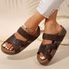 2025 Nova Moda Casual Sapatos Preguiçosos Tira Única Chinelos Transfronteiriços Exportação Tamanho Grande Chinelos de Solado Grosso para Mulheres