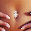 Piercing para el ombligo de acero inoxidable con forma de corazón de melocotón invertido, microincrustaciones de circonita exquisita, piercing para el ombligo femenino, joyería para el cuerpo humano