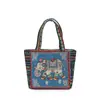 Bolsa de Lona para Llevar Lonchera, Bolso de Mamá, Bolsa para el Almuerzo para el Trabajo y Salidas, Bolso de Mano de Moda Bordado para Mujer
