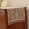 Corredor de Mesa Vintage Estilo Americano Transfronteiriço, Corredor de Mesa de Crochê de Algodão, Capa para Aparador e Rack de TV, Peça Única Dropshipping