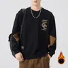 Sudadera Nueva para Hombre 2025 con Cuello Redondo, Moderna, Sencilla y Versátil, Top Básico, Color de Contraste, Estilo Moderno y Atractivo, Venta al por Mayor