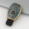 Funda para llave Mercedes-Benz aplicable C200L funda para llave CLA femenina GLA200 carcasa de borde dorado Clase E Clase C GLC260L carcasa con hebilla