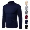 Suéter de Gola Alta Coreano Slim-fit Masculino Preto Moda Outono e Inverno Suéter Versátil Masculino Suéter de Tricô