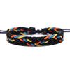Pulsera Colorida de Verano Tejida a Mano con Cuerda de Cera Estilo Étnico PU Cuero Impreso Pulsera Cuerda Simple Multicolor Cuerda de Mano