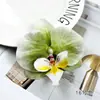 Cabeza de Flor de Orquídea Phalaenopsis Artificial Piezas para Accesorios de Cabello DIY Material para Pasador de Fotografía del Hogar Adorno Pequeño Decorativo