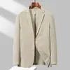 Traje Elástico Transpirable de Nylon Primavera y Verano Chaqueta Fina para Hombre Traje de una Sola Capa de Seda de Leche Protección Solar Traje Casual para Hombre