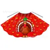 Capa de Acción de Gracias para Niños con Cordones, Disfraz de Fiesta Navideña, Venta al por Mayor de Fábrica, Capa para Niños con Patrón de Pavo