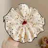 Scrunchie floral multicamadas estilo coreano, elástico de cabelo de alta qualidade, corda para coque estilo preguiçoso, acessório de cabelo elástico