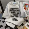 Camisetas de Manga Corta con Estampado de Letras de Marca de Moda Urbana para Hombres y Mujeres, Camisetas Sueltas de Verano Nuevas de Moda Ins Hip-Hop