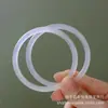 Pulsera de Ágata Blanca Luna de Hielo, Pulsera de Jade Redondo Versátil Estilo Hada Lichi Jade Congelado, Artículo Popular de Transmisión en Vivo en Stock