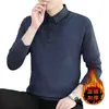 Suéter para Hombre Falso de Dos Piezas Otoño e Invierno Nuevo Estilo Coreano Punto con Cuello Camisa Forrado de Polar Otoño e Invierno Forrado de Polar y Engrosado