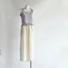 Calça Feminina Slim de Tencel 26 Verão Estilo Fino Mercadoria de Fábrica Principalmente Feita de Tencel e Linho Caimento Solto Calça Casual Wide-Leg de Nove Quartos