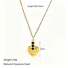 Colar Simples Casual em Aço Inoxidável com Formato de Coração Anel Fashionável com Formato de Anel Banhado a Ouro Real Versátil Europeu e Americano