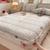 Funda de sábana bajera de franela de invierno Clase A con felpa y terciopelo, sábana bajera de una sola pieza, funda de sábana bajera de forro polar coral, protector de colchón de forro polar, funda para cama individual