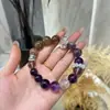 Qiaoen Cinco Elementos Fuego Natural Nueve Fuegos Púrpuras Fantasma Púrpura Oro Negro Pulsera Super Tesoro Múltiple Blanco Cristal Pulsera de Diseño Versátil