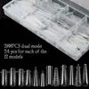 Formas para Uñas de Cristal para Extensión de Uñas, 12 Tipos Mixtos, Formas Rápidas para Uñas de Fototerapia con Escala, Formas Transparentes sin Papel para Uñas