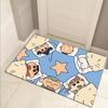 Felpudo pequeño con diseño de crayón de dibujos animados para el hogar, para dormitorio, baño, absorbente y antideslizante