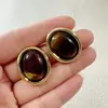 Pendientes Ovalados Retro Europeos y Americanos, Pendientes Geométricos Acrílicos Modernos y Sencillos, Joyería para Orejas de Piedras Preciosas CCB de Alta Gama
