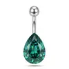 Piercing para el ombligo de acero inoxidable con forma de gota de agua y circonita, diseño transfronterizo de Amazon.