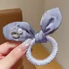 Goma para el pelo de cuadros grande con forma de corazón, estilo retro coreano, cuerda elástica de alta gama para coleta, accesorio para el pelo para mujer