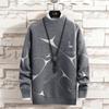 2022 verão masculino meia gola alta suéter coreano moda jovem jacquard manga longa suéter atacado tys8026