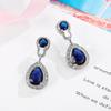 Zhen Rong desea a AliExpress el más vendido europeo y americano azul profundo colgante Baoqin temperamento pendientes de cristal azul incrustados con diamantes pendientes