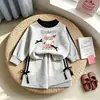 Nueva colección de primavera: conjunto de dos piezas moderno y deportivo para niñas, que incluye una sudadera infantil, perfecto para primavera y otoño, ropa infantil elegante para exportación