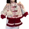 [En Stock para Envío Inmediato] Hanfu para Niña Atuendo de Año Nuevo Conjunto Tradicional Chino para Niños Vestido de Primer Cumpleaños para Bebé Ropa de Invierno