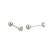 Aretes de Corazón Completamente de Diamante para Mujer, Pequeños, Frescos, Versátiles, Para el Trabajo, Cierres de Rosca, No Necesitas Quitártelos al Dormir, Uso Diario