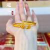 Pulsera Antigua de Oro Arena Nicho de Lujo Accesible Estilo Nacional Gama Alta Nudo de Bambú Oro Chapado Seguro Flor de Loto Que No Se Desvanece por Mucho Tiempo
