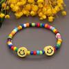 Primavera Nuevo Verano para Mujer Ins Nicho Estudiante Mejor Amiga Pulsera Combinable Trendy Perla Colorido Sonriente Pulsera de Cuentas para Mujer